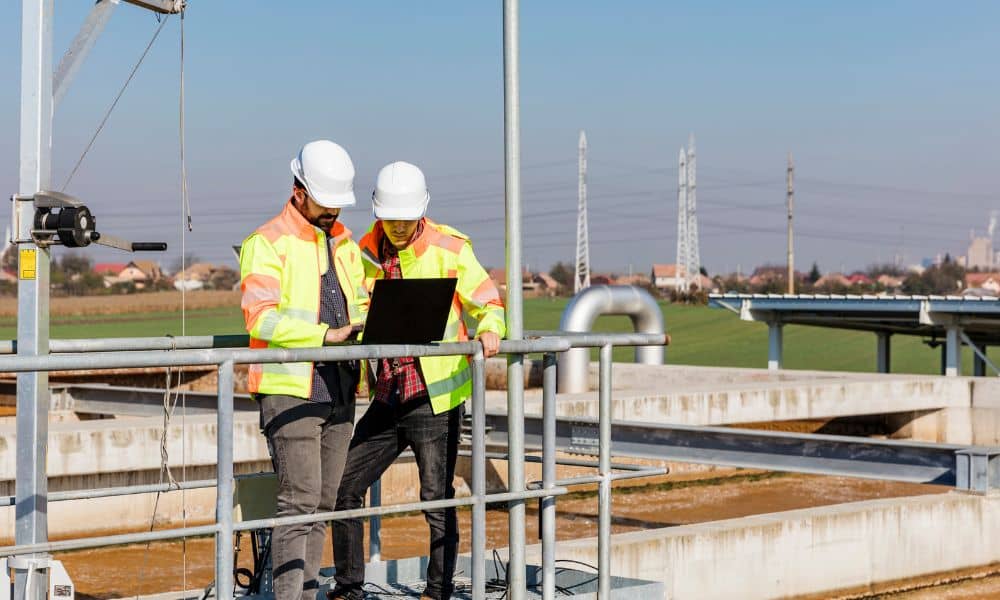 Environmental engineer assessing a water treatment facility after changes to EPA PFAS rules
