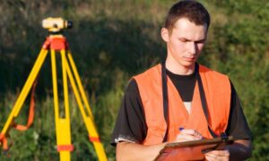 Land surveyor updating flood elevation certificate - ALTA SURVEY Colorado Land surveyor updating flood elevation certificate readings after storm