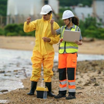 Engineers performing site inspection and soil testing - ALTA SURVEY Colorado A civil engineering firm performing on-site inspection and soil testing to help prevent construction delays